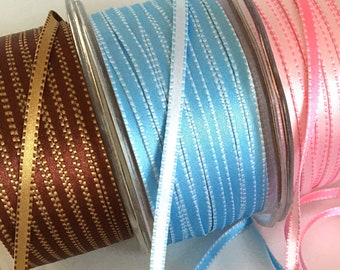 5 yds,Reversible ribbon,craft ribbon,ribbon for crafts,ribbon for bows,sewing ribbon,ribbon by the yard,ribbon for hairbows,fabric ribbon,29