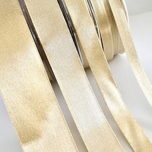 Champagne Ribbon | Taupe Ribbon | Toffee Gold Edge Satin Ribbon - 3/8in. x  50 Yards (pm57520349)