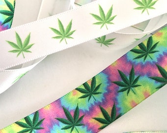 1-10 yds,Cannabis ribbon,marijuana leaves ribbon,weed ribbon,ribbon for crafts,satin ribbon,earth day ribbon,ribbon by the yard