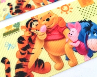 Winnie Puuh Grosgrain-Band, Bastelband mit Cartoon-Bärenmotiv, Haarschleifen- und Nähzubehör (5–50 Yards), 60