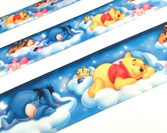 Winnie Puuh Ripsband, Cartoon Charakter Stoff für Haarschleifen, Bastelzubehör.