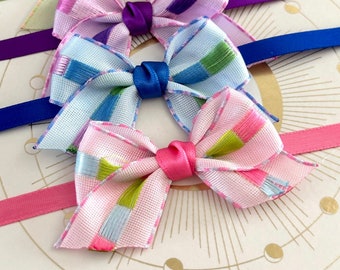 5 pcs,Fabric bows,baby bow,bows for clips,craft bows,baby shower bow,little bow,scrapbooking bow,embellished bow,baby hair bow,mini bows.