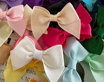 10 Pcs Mini Grosgrain Ribbon Bows, Small Fabric Bow Appliques for Craft Supplies, 132