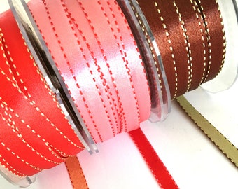 5 yds,Reversible ribbon,craft ribbon,ribbon for crafts,ribbon for bows,sewing ribbon,ribbon by the yard,ribbon for hairbows,fabric ribbon,29