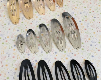 10 pcs,Oval Snap clips,blank snap clips,gold clip,black snap clip,baby snaps clip,metal snap clip,silver snap clip,hair snap clips.