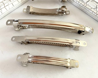 10 pcs,French barrettes,blank french clips,metal barrettes,DIY hair clip,french clips,hair findings,silver french barrettes,big barrettes.