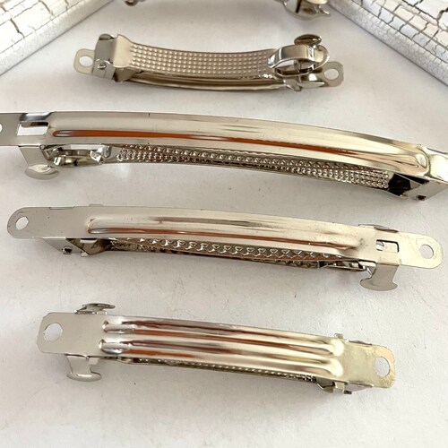 10 PCS 60100mm High Quality French Barrettes Silver Curved Etsy