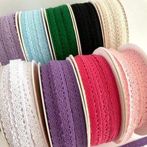 1-25 yds,Cotton lace,lace trim,craft lace,purple lace,sewing trim,pink lace trim,lace by the yard,crafting lace,lace ribbon,cotton lace.