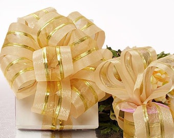 Gold ribbon,wedding ribbon,sheer ribbon,bridal ribbon,organza ribbon,embellished ribbon,scrapbooking ribbon,ribbon for bows.