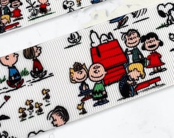 Snoopy Grosgrain Ribbon, Cartoon Character Crafting Trim, Sewing Supplies for Bows and Crafts, (5-50 yds), 60