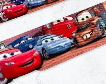 3" Cars cartoon grosgrain ribbon,truck trim,ribbon by the yard,bows,crafts, (5-50 yds), 60