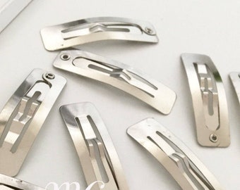 10 pcs,Snap clip,rectangular snap clip,snap clip,small snap clip,baby snaps clips,metal snap clips,silver snap clips,blank snap clips