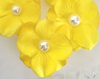8 pcs,Yellow flower,fabric flower appliques,flowers for headband,flowers for crafts,embellished flower,fabric flower,scrapbooking flower,174
