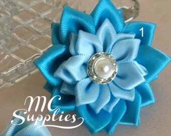 Fabric flowers,headband flowers,hair clip flowers,hair clip accessories,hair flowers,ribbon flowers,baby headband flower,61