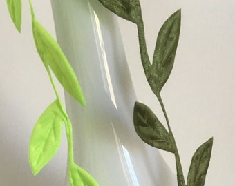 Green leaves,leaves ribbon,leaf trim,leaves trim,card making trim,embellish leaves,embellish trim,scrapbooking leaves,fabric leaves,188