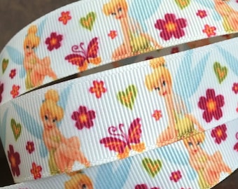 2 yds,Tinkerbell ribbon,cartoon ribbon,princess ribbon,ribbon by the yard,ribbon for bows,sewing ribbon,craft ribbon,fabric ribbon,60