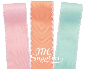 Moonstitch Grosgrain Ribbon, Scalloped Edge, Crafting Embellishment, Sewing Supplies,(3-25 yds).
