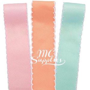Moonstitch Grosgrain Ribbon, Scalloped Edge, Crafting Embellishment, Sewing Supplies,(3-25 yds).