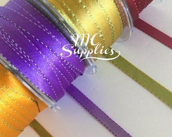 5 yds,satin ribbon,fabric ribbon,reversible ribbon,craft ribbon,ribbon for crafts,ribbon for bows,ribbon by the yard,ribbon for hairbows,29