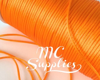 5-200 yds,Orange Rattail Schnur,Ratte Schwanz Schnur,Cordon Cola de Rata,Satin Schnur,Schmuckschnur,Makramee Schnur,Kumihimo Schnur,Perlenschnur,scrapbooking