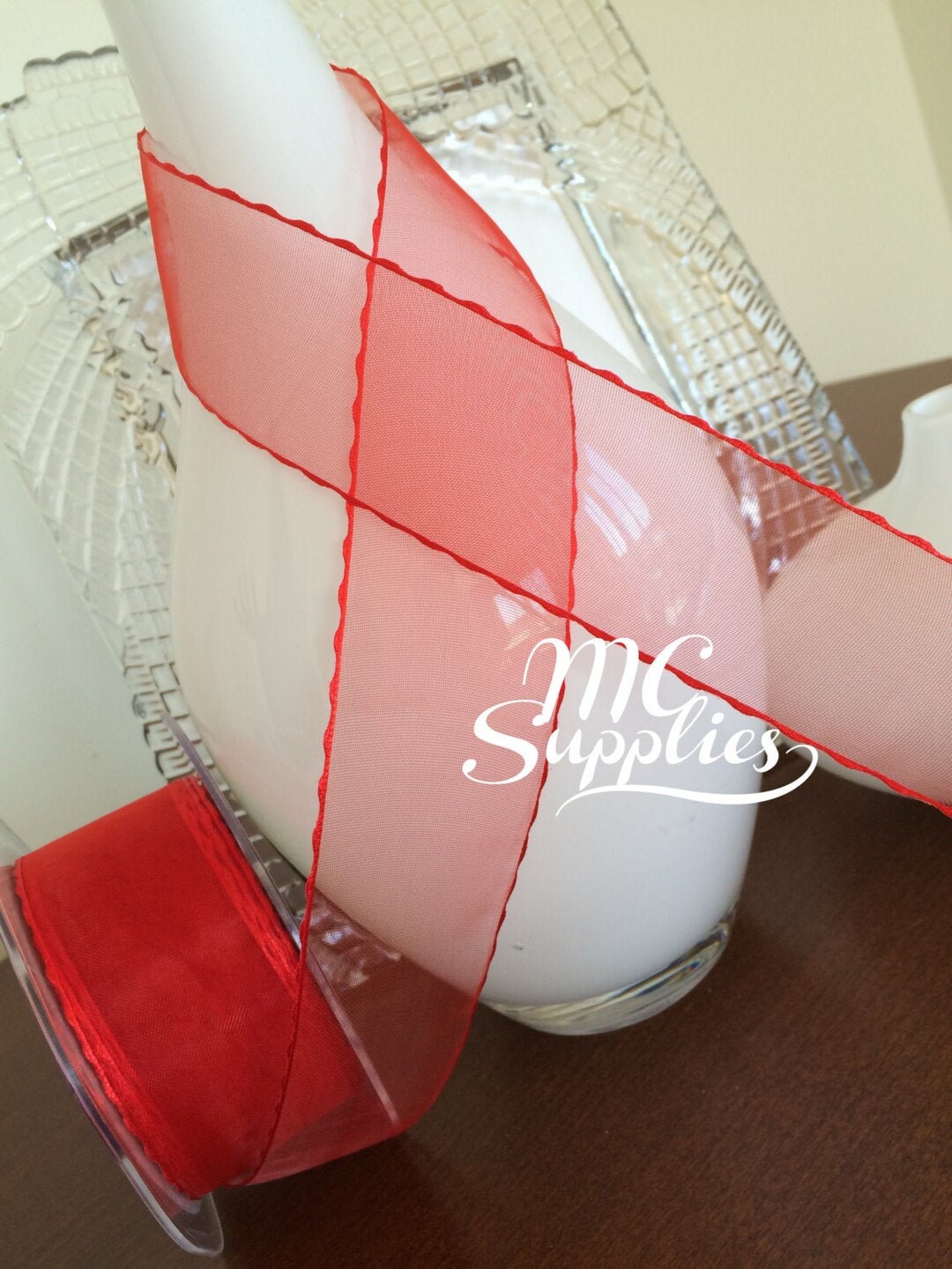 Recraft Ribbon Design 3 Yds,red Ribbon,organza Ribbon,craft Ribbon,scrapbooking Ribbon,gift ...