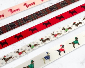 1-10 yds,Dachshund ribbon,labrador ribbon,scottie ribbon,Christmas ribbon,dog ribbon,holiday ribbon,ribbon,gift ribbon,ribbon by the yard,