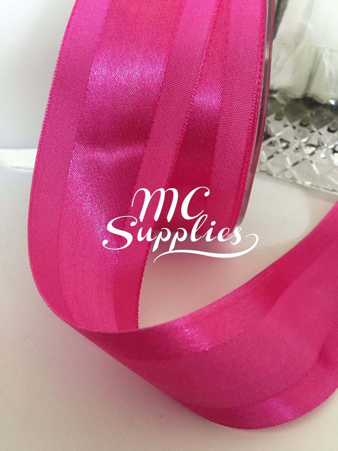 3-30 Yds.fuchsia Satin Ribbon,satin Ribbon,reversible Ribbon
