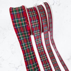 5 à 27 m, ruban tartan, ruban à carreaux, ruban de vacances, ruban d'artisanat, ruban de Noël, ruban Scotties, ruban de scrapbooking, ruban pour noeuds, 95