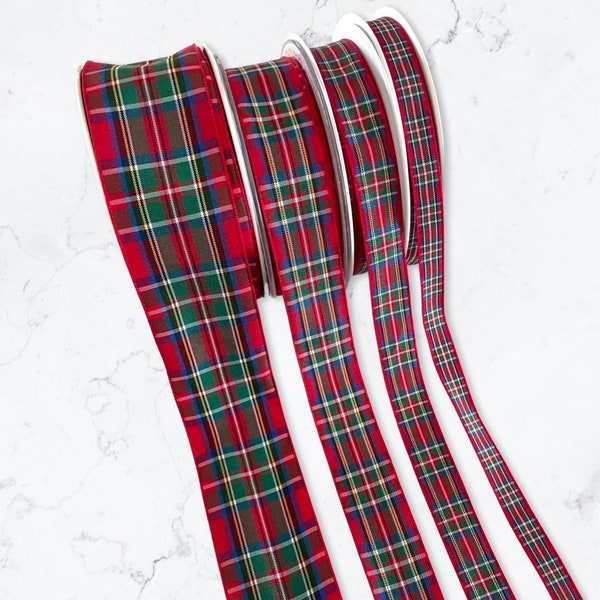 5-27 yds,Tartan ribbon,plaid ribbon,holiday ribbon,craft ribbon,Christmas ribbon,Scotties ribbon,scrapbooking ribbon,ribbon for bows,95