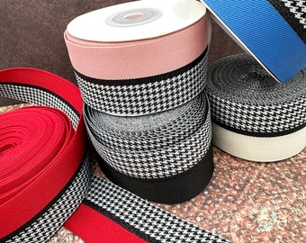 2 yds,Houndstooth ribbon,fabric ribbon,tricolor ribbon,craft ribbon,ribbon for bows,ribbon by the yard,scrapbooking ribbon,36