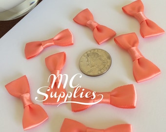 8 pcs,Coral bows,fabric bows,bow applique,embellish bows,bows for crafts,ribbon bows,craft bow,baby shower bow,scrapbooking bows,132