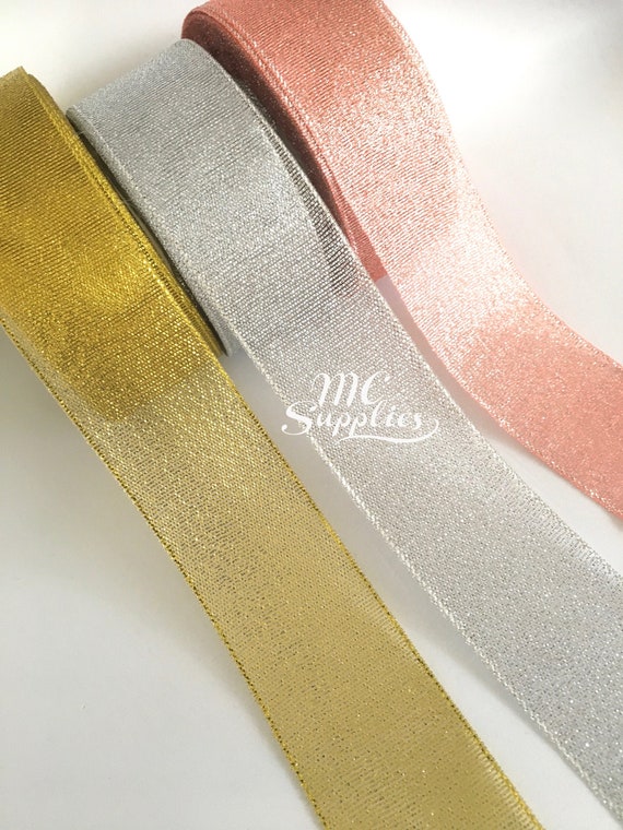 Rose Gold ribbon,mesh ribbon,sparkle ribbon,gold ribbon,ribbon by the yard,ribbon for bows,ribbon for flowers,crafts ribbon,wedding ribbon.