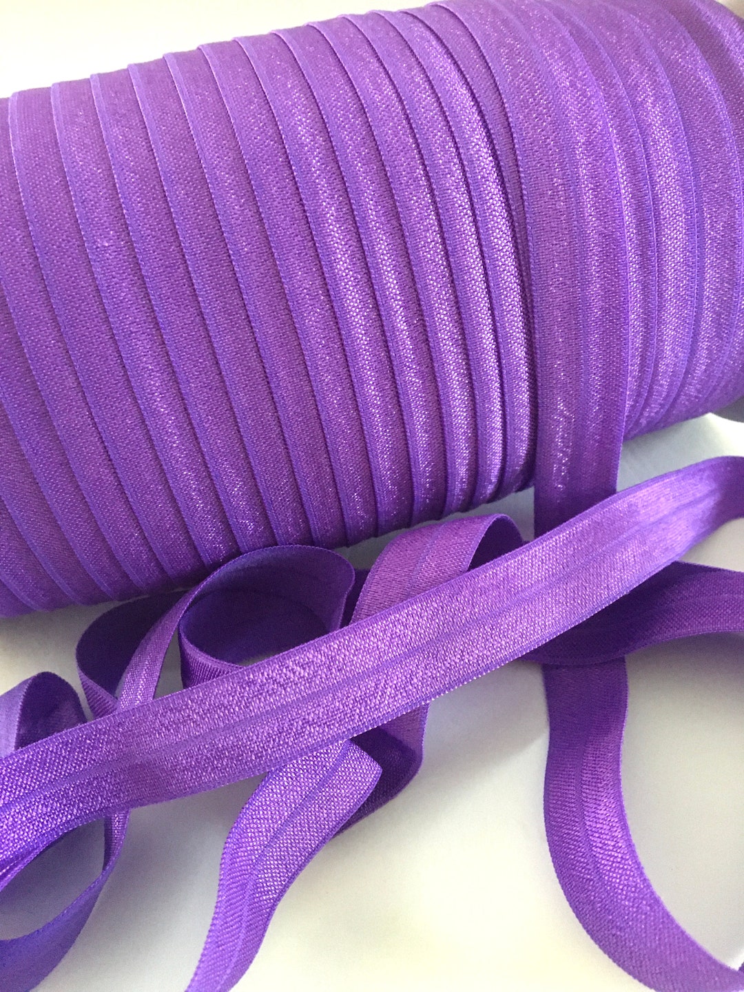 5 Yds,purple Elastic,foldover Elastic,elastic,headband Supplies,elastic