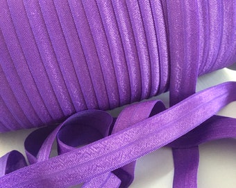 5 yds,Purple elastic,foldover elastic,elastic,headband supplies,elastic for headband,elastic for hair ties,foe,FOE by the yard,137