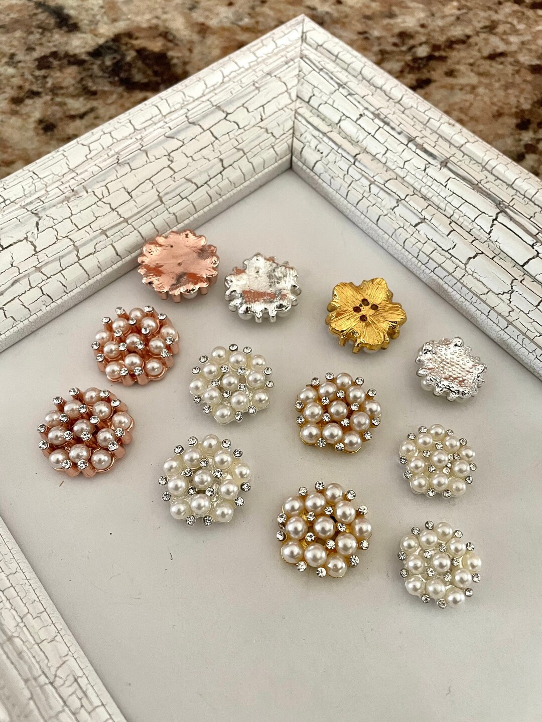 5 Pcs,pearl Rhinestones,rose Gold Rhinestones,rhinestones for Flowers ...