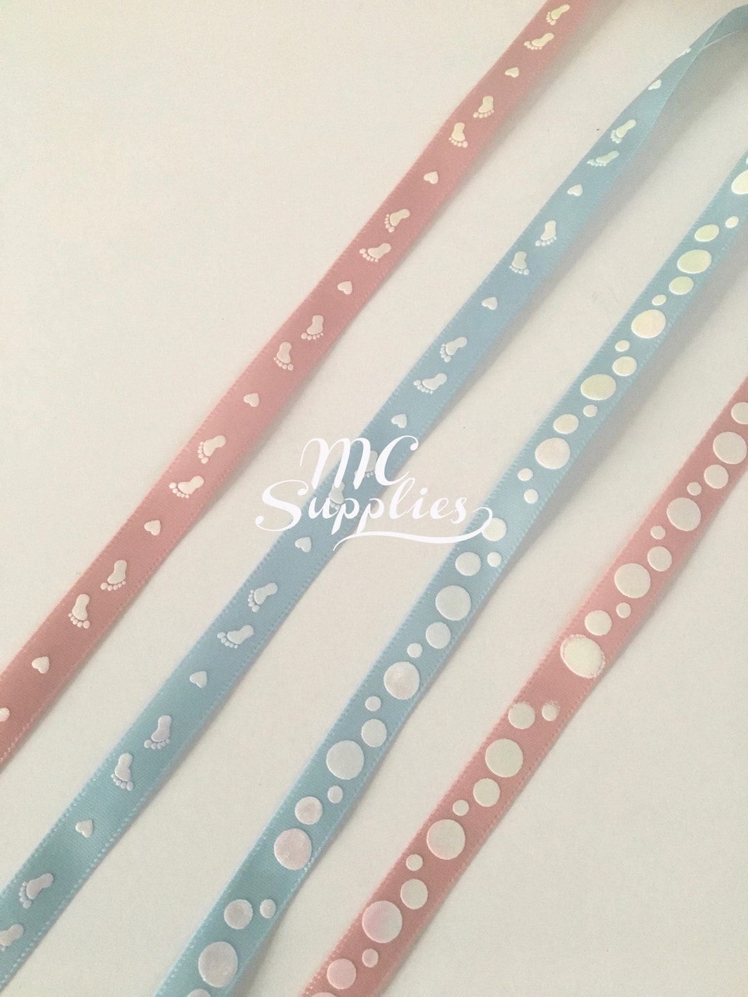 5 Yds,baby Ribbon,baby Footprint Ribbon,blue Ribbon,pink Ribbon,baby ...