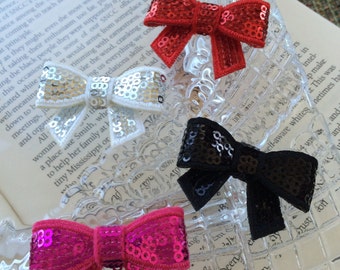 Appliques de nœuds à paillettes, mini nœuds de paillettes, nœuds scintillants, fournitures de scrapbooking, accessoires de serre-tête, nœuds de pinces à cheveux, 145
