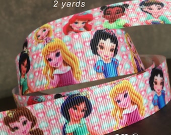 2 yds,Princess ribbon,grosgrain ribbon,ribbon by the yard,ribbon for bows,sewing ribbon,craft ribbon,fabric ribbon,sewing ribbon,60