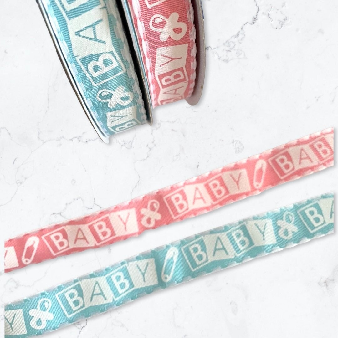 3 Yds,baby Ribbon,baby Footprint Ribbon,blue Ribbon,pink Ribbon,baby ...