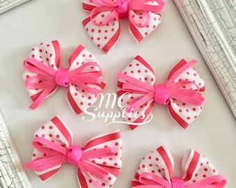 5 pcs,Fabric bows,baby bow,bows for clips,craft bows,baby shower bow,little bow,scrapbooking bow,embellished bow,baby hair bow,mini bows,46