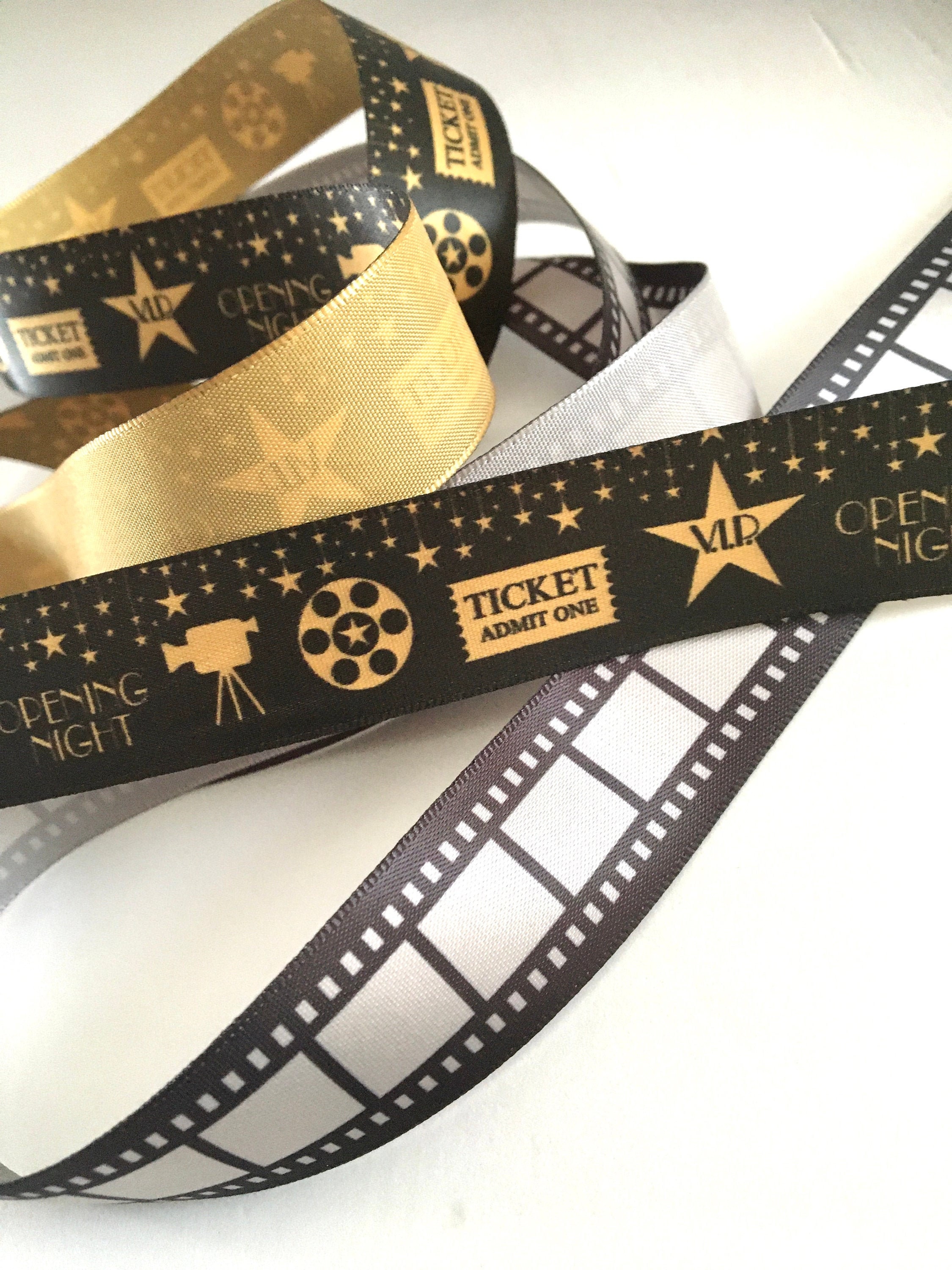 Ribbon Tiater 1-10 Yds,movie Film Ribbon,movie Ticket Ribbon,theater Ribbon,black ...