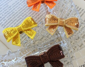 Appliques de nœuds à paillettes, mini nœuds de paillettes, nœuds scintillants, fournitures de scrapbooking, accessoires de serre-tête, nœuds de pinces à cheveux, 145