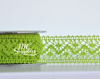 Lace ribbon,green lace,crochet lace,craft lace,fabric lace,sewing lace,lace trim,lace by the yard,lace by the yard,lace ribbon,lace,136