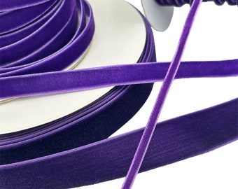 5-50 yds,Purple velvet ribbon,single-face velvet ribbon,embellishment ribbon,ribbon for bows,scrapbooking ribbon,velvet by the yard,122