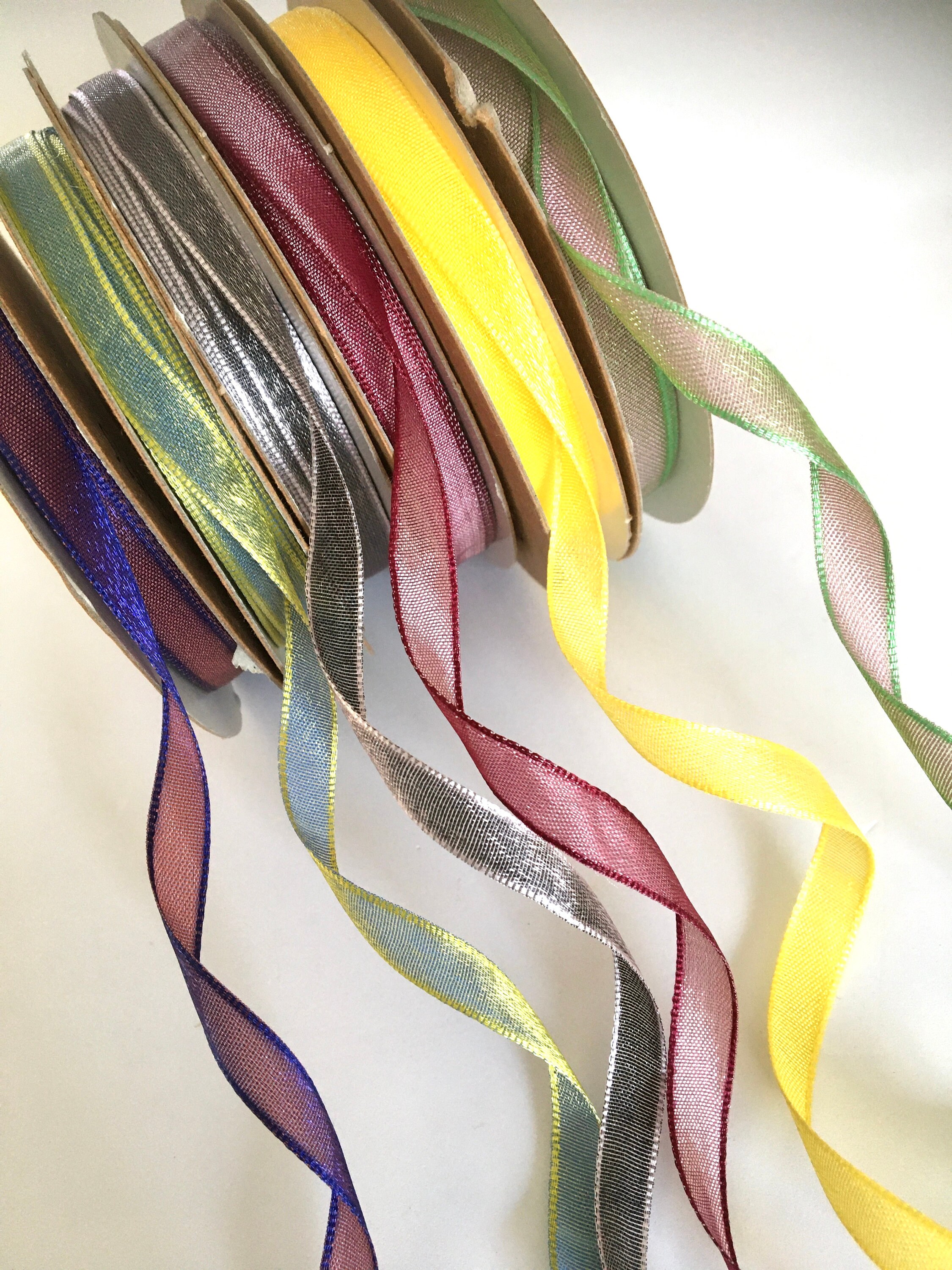 Yellow Ribbon,reversible Ribbon,fabric Ribbon,two Tone
