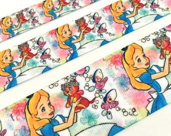 Alice in Wonderland Grosgrain Ribbon Cartoon Character Craft Trim by Yard, 60