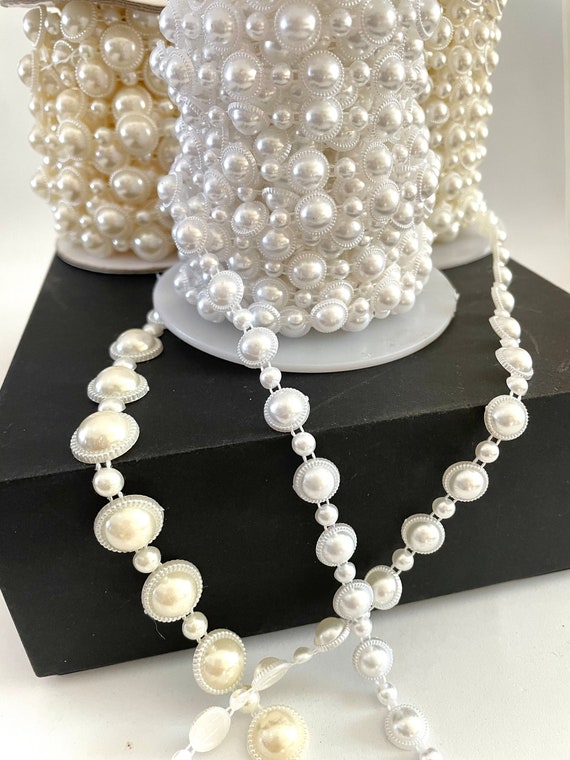 Ivory Pearl Trim pearl String white Trim decorative Pearls pearl Trim strand of Pearls decorative Pearls cake Decoration accent Pearls 191 Etsy