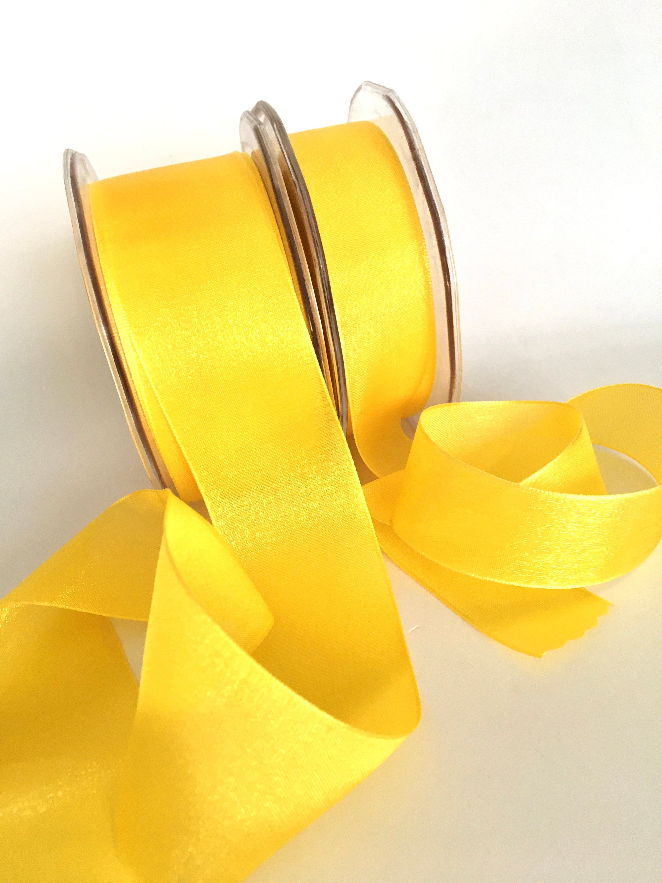 Yellow Ribbon,reversible Ribbon,fabric Ribbon,two Tone
