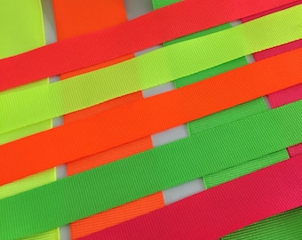 3 yds,Neon grosgrain ribbon,neon ribbon,craft ribbon,ribbon for crafts,ribbon for bows,ribbon by the yard,ribbon for hairbows