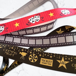 Movie Film Strip Themed Ribbon, 1-3/8-inch, 25-yard -  Denmark